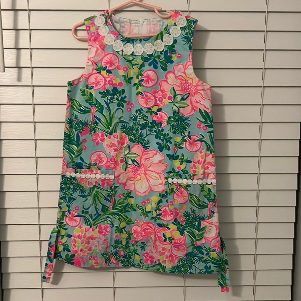 Lilly Pulitzer Kids Dress in Pink and Green Floral